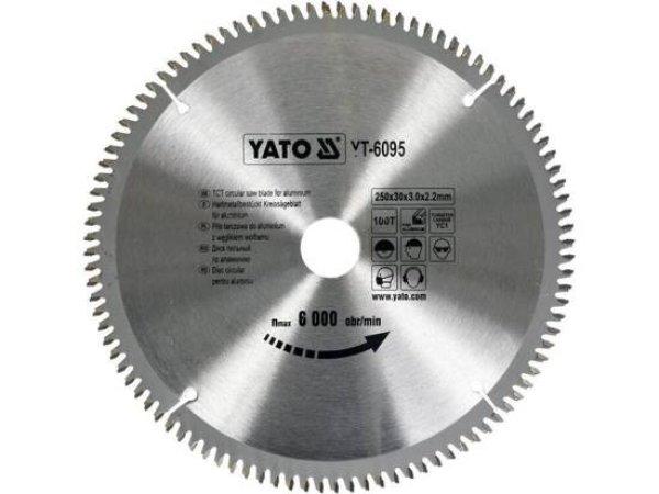 YATO 6095 Körfűrész tárcsaAlu-hoz 250x30x3.0x2.2mm 100T YT-6095