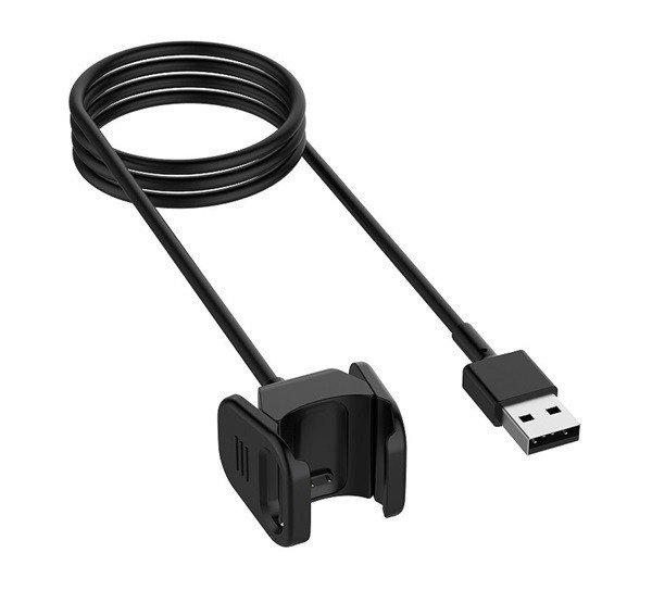 Töltőkábel USB (mágneses, 100cm) FEKETE Fitbit Charge 3