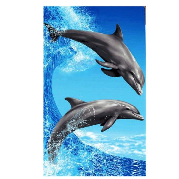 Szuper nedvszívó delfin mintás plüss pamut
strandfürdőlepedő 70 x 140 cm (BBCD)
