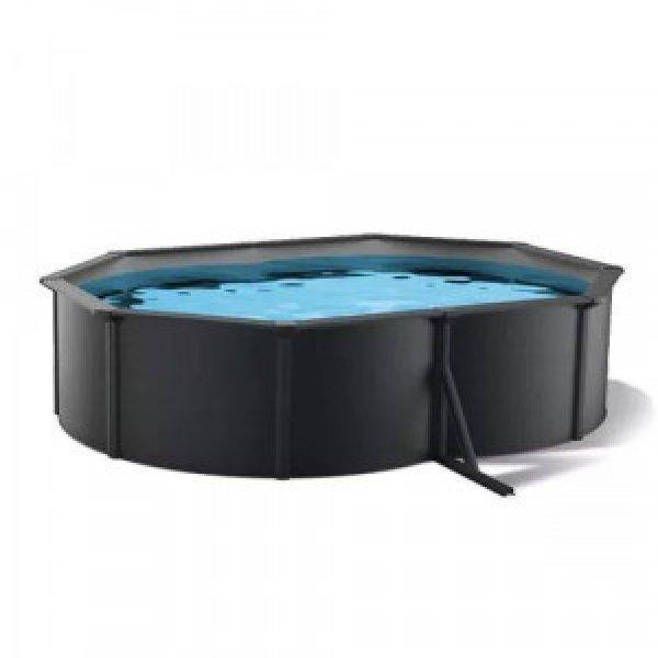 Pontaqua Family Pool Kit Antracit ovális fémfalas medence 490x360x120