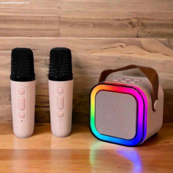 Mini karaoke szett, RGB hordozható bluetooth hangszóró