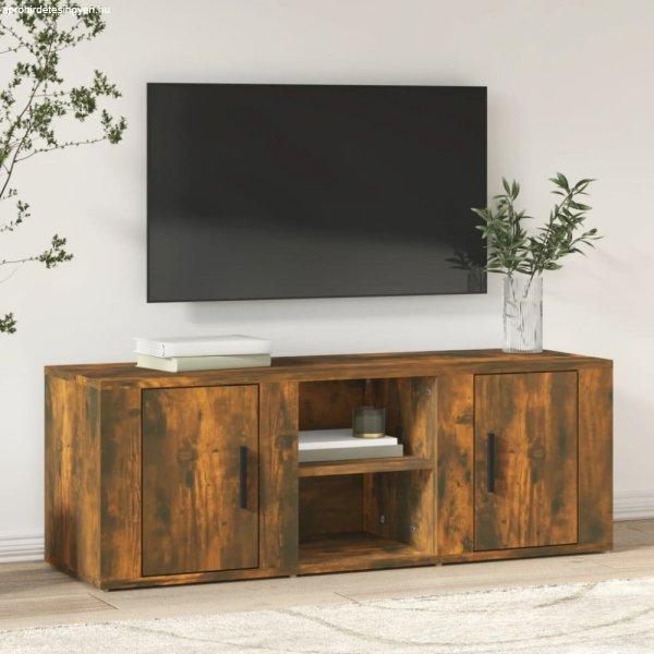 Füstös tölgyszínű szerelt fa TV-szekrény 100x31,5x35 cm