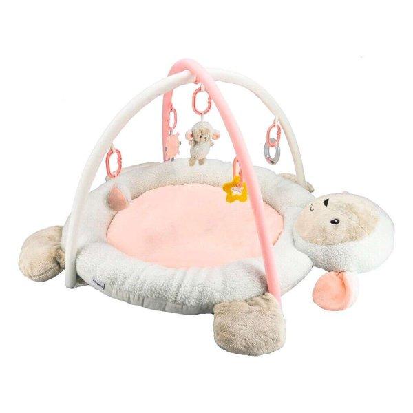 New Baby luxus plüss Játszószőnyeg játékhíddal - Bari #rózsaszín-fehér