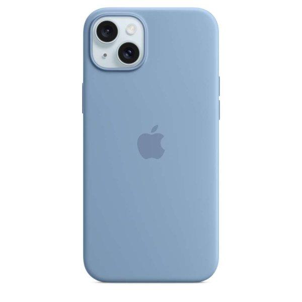 Apple iPhone 15 Plus MagSafe Gyári Szilikon Tok - Télkék