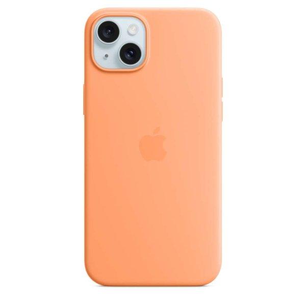 Apple iPhone 15 Plus MagSafe Gyári Szilikon Tok - Narancssörbet