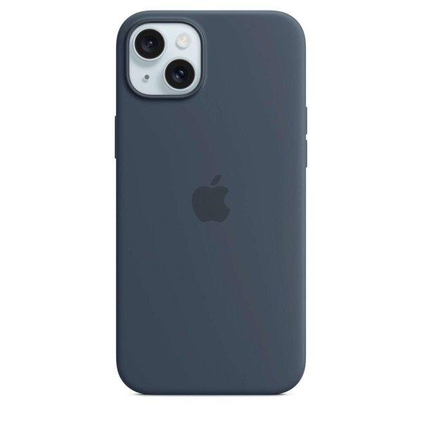 Apple iPhone 15 Plus MagSafe Gyári Szilikon Tok - Viharkék