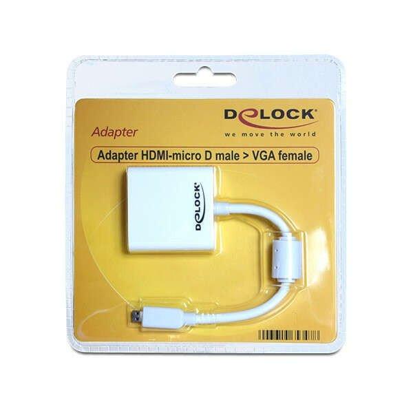 DeLock Adapter HDMI-micro D Apa > VGA Anya Fehér 65347