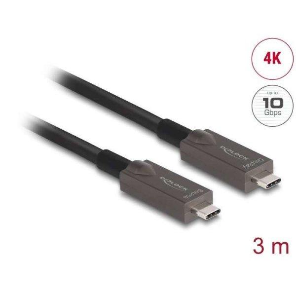 Delock aktív optikai USB-C videó + adat + PD kábel 3 m (84144) (D84144)