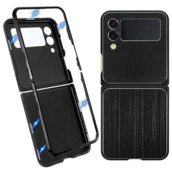 SAMSUNG Galaxy Z Flip3 5G (SM-F711), Alumínium mobiltok, Fekete