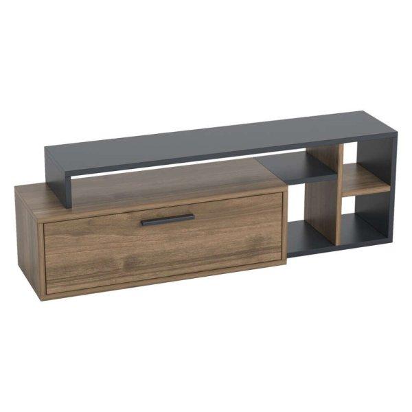 TV láda, Quasar & Co.®, nappali bútor, 120 x 29 x 38 cm, MDF, olíva / fekete