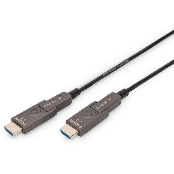 DIGITUS HDMI AOC Hybrid Glasfaserkabel 4K abnehmbar 10m schw (AK-330127-100-S)