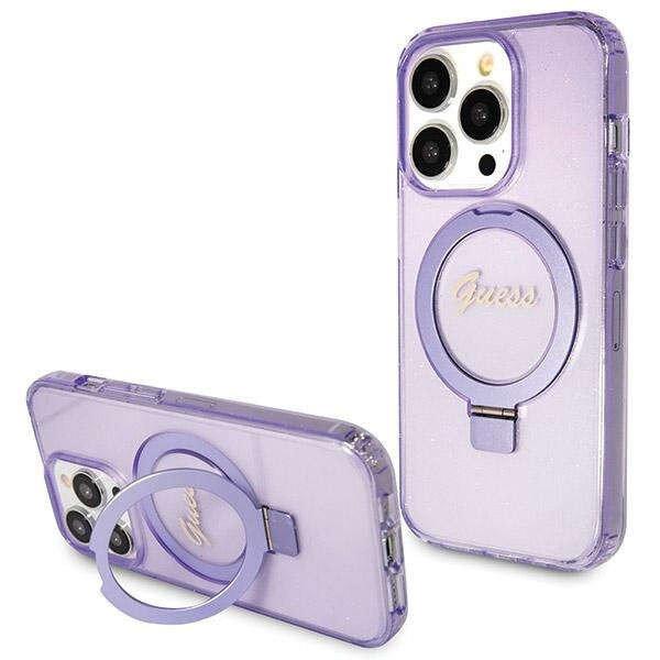 Guess GUHMP14LHRSGSU Apple iPhone 14 Pro hardcase Ring Stand Script Glitter
MagSafe purple