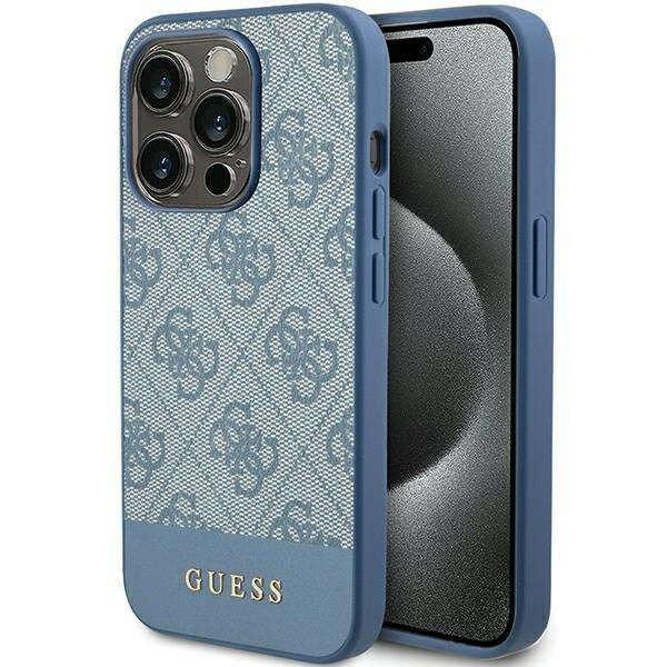 Guess GUHCP15XG4GLBL Apple iPhone 15 Pro Max hardcase 4G Stripe Collection blue