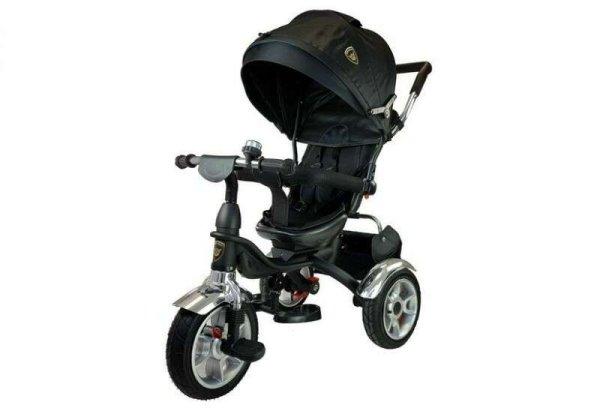Gyermek pedálos tricikli forgatható üléssel, fekete MCT 2602