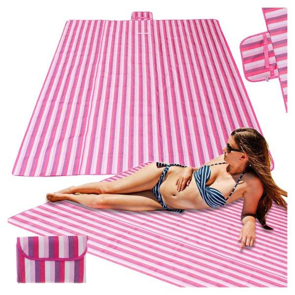 Strand szőnyeg piknik takaró 200x200cm - rózsaszín