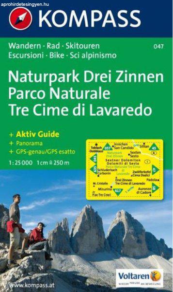 WK 047 - Drei Zinnen / Tre Cime di Lavaredo turistatérkép - KOMPASS
