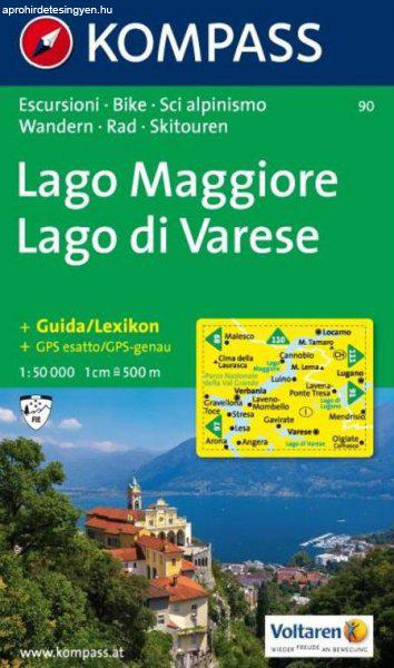 WK 90 - Lago Maggiore - Lago di Varese turistatérkép - KOMPASS