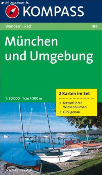 WK 184 - München és környéke 2 részes turistatérkép - KOMPASS
