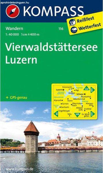 WK 116 - Vierwaldstätter See - Luzern turistatérkép - KOMPASS