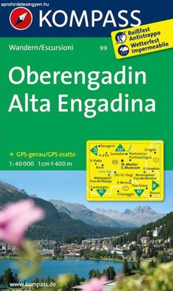 WK 99 - Oberengadin - Alta Engadina turistatérkép - KOMPASS