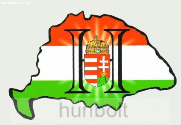 Nagy-Magyarország nemzeti színű világos H címeres hűtőmágnes 15x10 cm