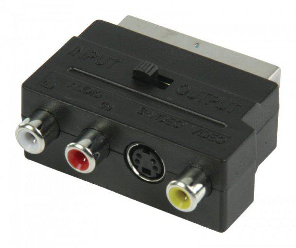 SCART-Adapter Kapcsolható SCART Dugó - S-Video Aljzat + 3 db
