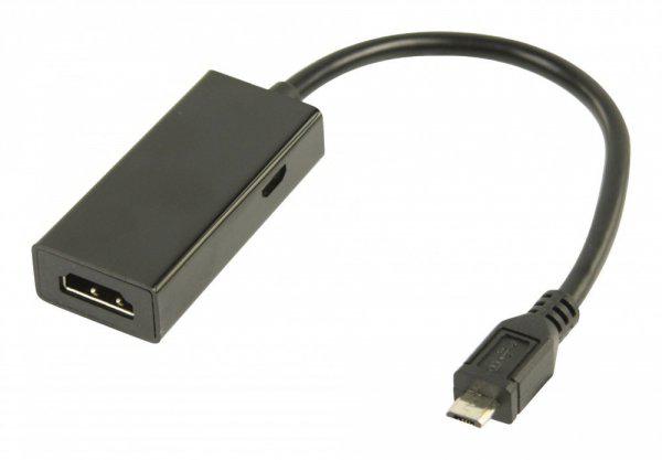 MHL Kábel USB Micro B 5 Pólusú Dugasz - HDMI Kimenet + USB M