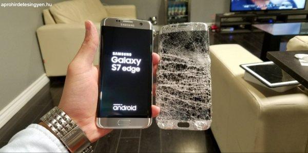 Samsung S7 EDGE REPEDT ÜVEG csere törött PlexiELŐLAP javítás