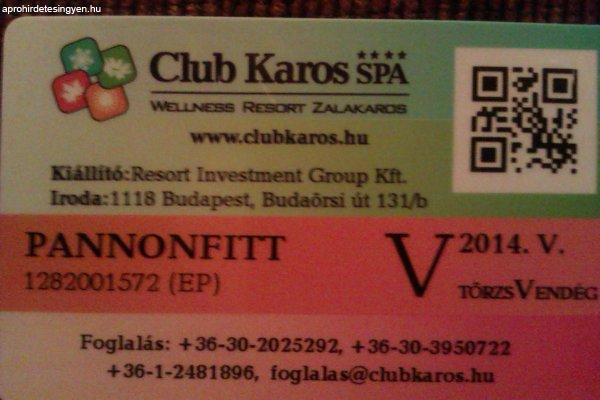 Hotel Karos Spaba 30% kedvezményre jogositó Panonfitt kártya