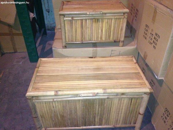 Félár szép Bambusz Láda szett masszív Rattan tároló doboz