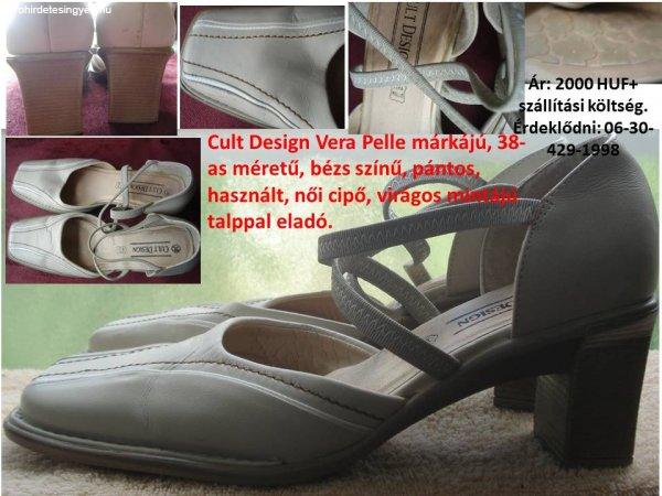 Vera Pelle cult design bézs elegáns cipő 38-as