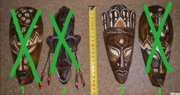 Faragott afrikai maszkok (fa) 20cm eladók
