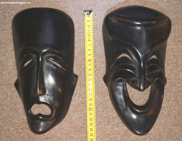 2db faragott afrikai maszk (fa) 25cm eladó