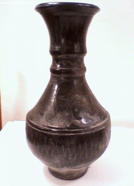 Fekete Nádudvari kerámia váza
