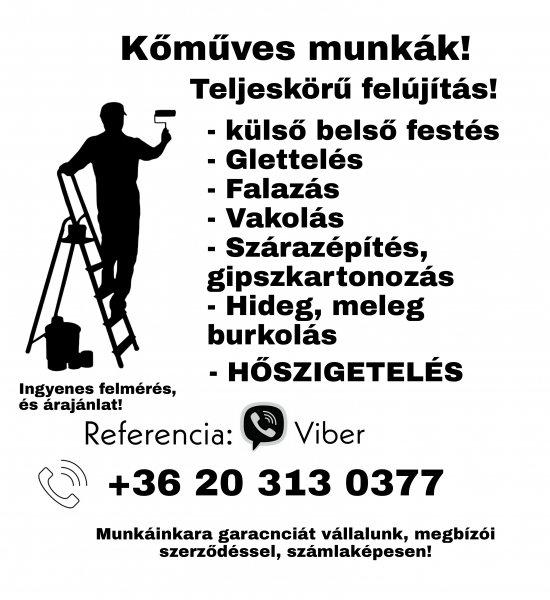 Kőműves munkák! Teljes körű felújítás!