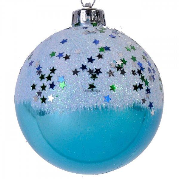 6 db-os gömb karácsonyfadísz kék 8 cm