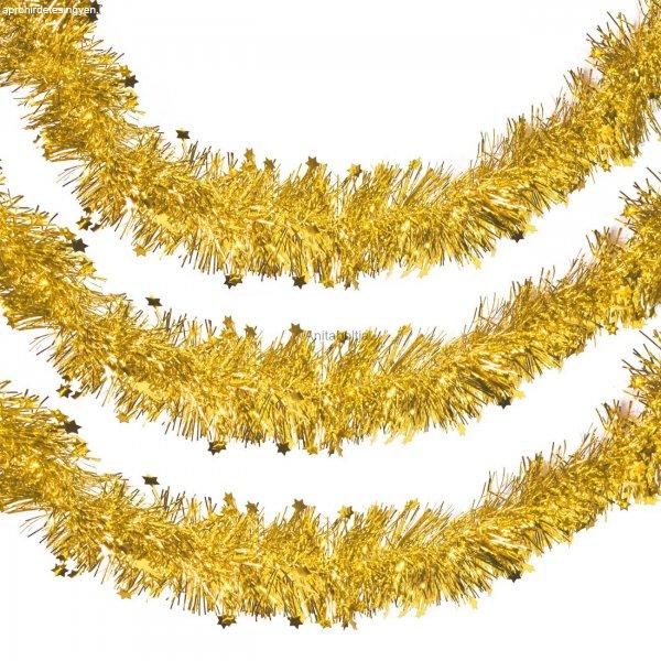 Karácsonyi girland arany csillagos 3 m