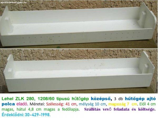 középső 3 db hűtőajtó polc Lehel ZLK 280, 1208/60 hűtőből el