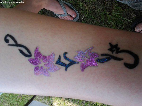 Henna festés, Csillámtetoválás, Arcfestés, Testfestés