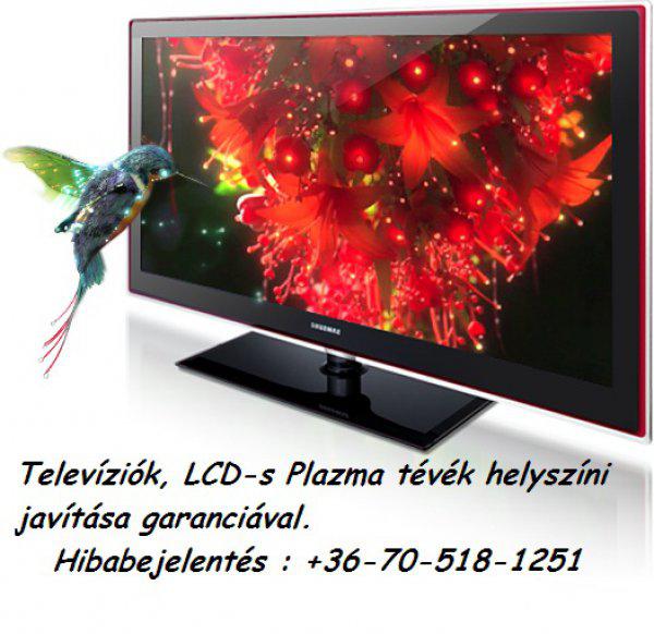 Televíziók, LCD-s Plazma tévék javítása garanciával.