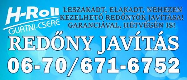 Velence - Székesfehérvár REDŐNY JAVÍTÁS - 06-70/67-167-52