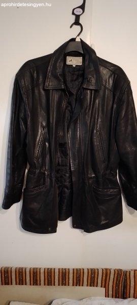 Eredeti Genuine Leather férfi félhosszú bőrkabát