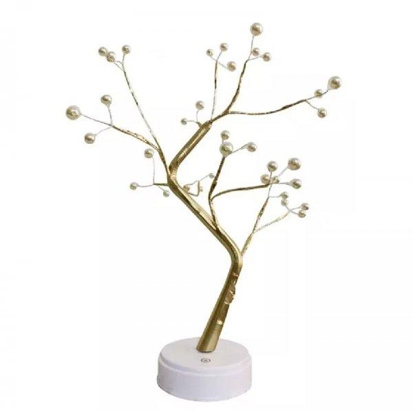 Dekorációs fa LED gyöngyökkel, meleg fehér - 45 cm