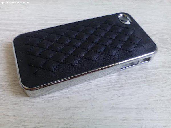 Új iPhone 4 és 5 elegáns fekete bőr hátlapvédő