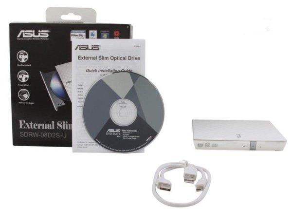 Asus External Slim DVD-RW USB 2.0 Fehér színben, Új origi