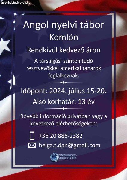 Angol nyelvi tábor amerikai és magyar tanárokkal Komlón