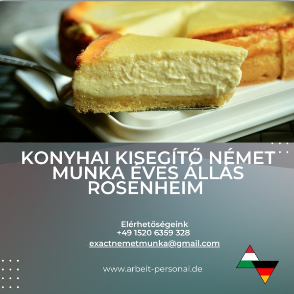 Konyhai kisegítő német munka éves állás Rosenheim