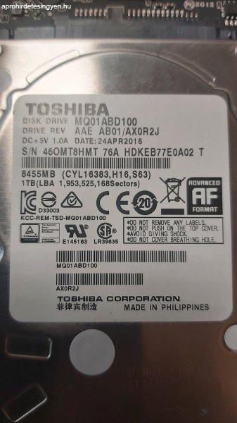 Toshiba 1TB_HDD_hibátlan_merevlemez_2,5 colos