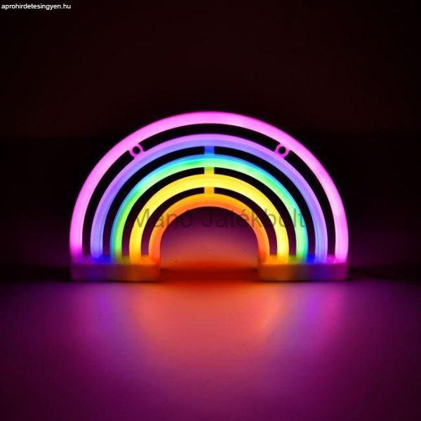 LED Neon színes szivárvány lámpa USB 30x18cm