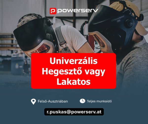 Univerzális Hegesztő vagy Lakatos (férfi/nő)